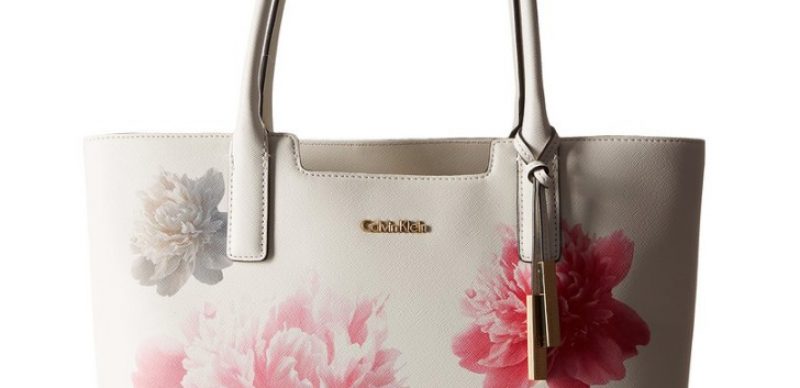 calvin klein white floral purse